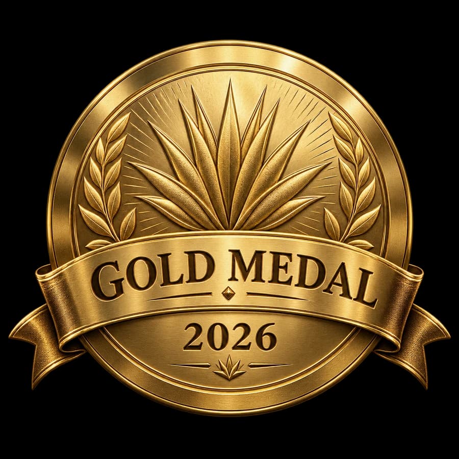 2026 Gold Medal presentation artwork for the New World Spirits Competition result